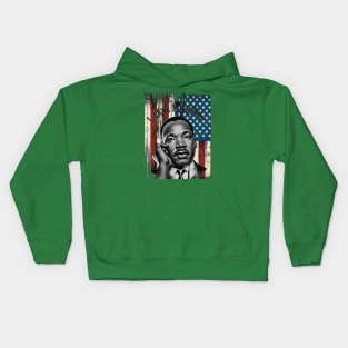 "Dreams of Justice: MLK Double Exposure" - MLK Civil Rights Activist Kids Hoodie